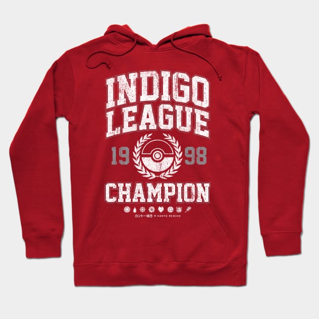 Indigo League Champion Hoodie by huckblade